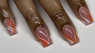 Short Abstract Lines Acrylic Nails [upl. by Janenna]