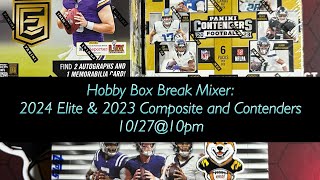 Football Hobby Box Break Mixer 2024 Panini Elite 2023 Panini Contenders and 2023 Topps Composite [upl. by Dorcea174]