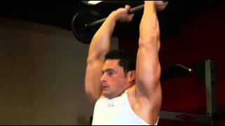 Standin overhead barbell triceps extension [upl. by Marvella]