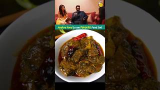 poojahegde favourite andhra food ranadaggubati gongurachicken gonguramutton biryani [upl. by Taimi392]