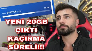 TURKCELL GÜNCEL 20GB HEDİYE İNTERNET KAMPANYASI KAÇIRMA [upl. by Nylyram654]