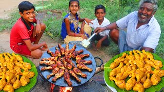 CHICKEN LEGS FRY  Chicken Leg Piece Tawa Fry  Village Fried Chicken Recipe  Farmer Cooking [upl. by Aiekal123]