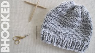 How to Knit a Hat for Complete Beginners [upl. by Oinotna808]