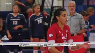 South Alabama Volleyball defeats Samford 30 [upl. by Qifar]