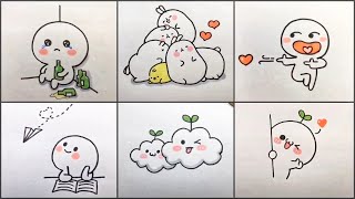 How To Draw Cute Sticker  Simple Sticker Drawing [upl. by Enutrof]