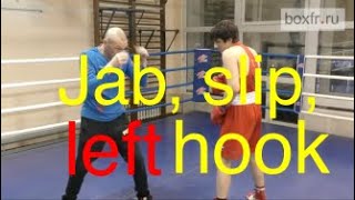 Boxing combination jab slip hook [upl. by Nnaik23]