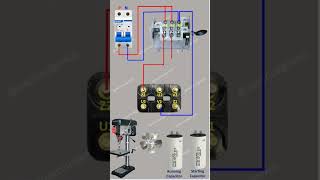 single phase motor reverse forward connection  forward Reverse motor control circuit diagram [upl. by Hayyifas]