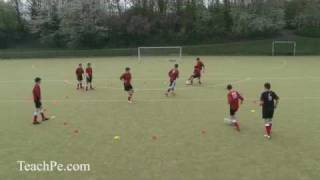 Soccer Drills  Passing 11  1 In 1 Out [upl. by Devonna651]