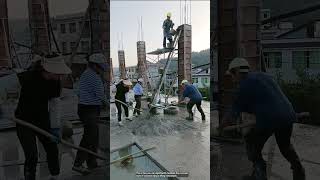 Column concreting process using a lifting mechanism [upl. by Aidua584]