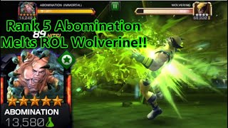 5 Star Rank 5 Abomination Immortal Gameplay How To Use Him  Marvel Contest Of Champions [upl. by Letnahs710]