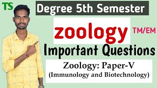 Degree 5th semester Zoology Important Questions  Immunology and Biotechnology Sem5Zoologyimp OU [upl. by Etterb748]