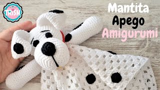 🐶CÓMO MONTAR LA MANTITA DE APEGO DÁLMATA 🐶 CROCHET  FÁCIL🐶🐶 [upl. by Bonne249]