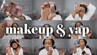 1hr grwm☕️  lets facetime and do makeup  try a new eyeshadow palette amp bronzer  Andrea Renee [upl. by Uba]