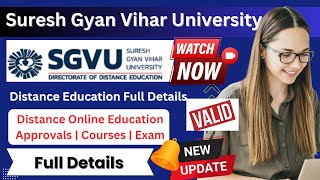 Distance Education from SGVU  Suresh Gyan Vihar University  SGVU Distance Education Full Details [upl. by Annahahs]