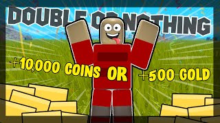 The DOUBLE Or NOTHING Challenge Roblox Booga Booga [upl. by Ahseram]