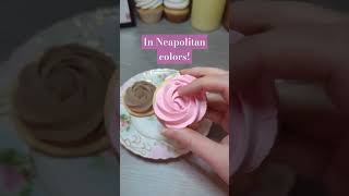 Fake frosted rosette cookies foodart cookieart cottagecore props fakefood handmade cookies [upl. by Yralih]