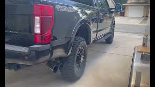 67 powerstroke Dpf delete with stock axel back vs mbrp axel back sound [upl. by Callan]