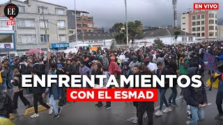 En vivo inician enfrentamientos con el ESMAD en la U Nacional en Bogotá  Marchas 28 de abril [upl. by Mima]