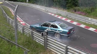 Nordschleife Almost Crash BMW Spin  Nürburgring Nordschleife 28062015 [upl. by Ahmar357]