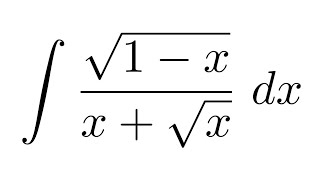 Integral of sqrt1xxsqrtx substitution  substitution [upl. by Eisac]