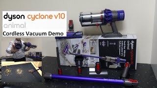 Dyson V10 Animal Cordless Vacuum Explanation and Demo [upl. by Erdnuaed]