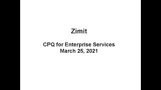 Analyst Cam Zimit CPQ for Enterprise Services [upl. by Marika]