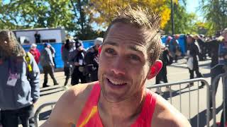 CJ Albertson after running 210 for 10th at 2024 NYC Marathon [upl. by Enelra]