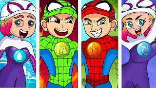 Animation Four Elements Fire Water Air And Earth  Marvels Spidey and his Amazing Friends [upl. by Cohby]