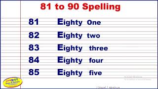 8190 spelling  21 se 30 tak spelling  Eighty one to Ninety spelling  Ujjwal Lakshya [upl. by Gentille]