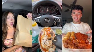 tiktok mukbang compilation  chipotle burrito wingstop and more 19 [upl. by Tulley998]