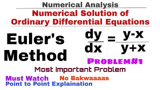 5 Eulers Method  Concept amp Problem1  Numerical Solution of Ordinary Differential Equations [upl. by Adihahs]