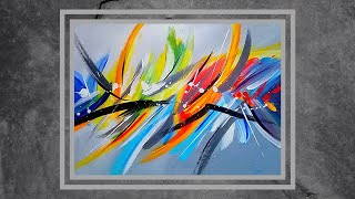 Pintura abstracta colorida fácil de hacer con acrílicos Abstract painting easy Acrylics [upl. by Bannon]