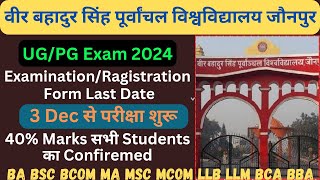 40 Marks Fixed सभी Students का  Vbspu Exam  Vbspu Examination form  Vbspu Time Table vbspu [upl. by Wehhtam]