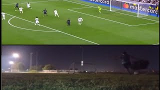 I tried to copy Alphonsos Davis shot against Real Madrid but this happenedfootball soccer [upl. by Gerardo557]