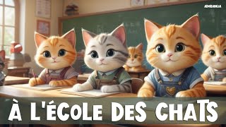 La rentrée des chats  une journée de rires et dapprentissages  maternelle école enfants chat [upl. by Anairad]