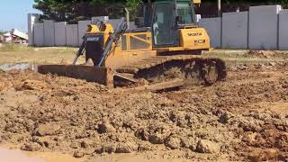 The Matadors Shantui Bulldozers dh17c2 Pushing Clearing Soil For New Project Construction [upl. by Hussein]