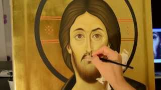 Painted orthodox icon of Jesus Christ Pantocrator from Sinai Mountain [upl. by Anirehs819]