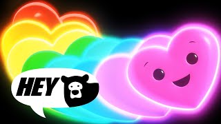 Hey Bear Sensory  Happy Hearts Disco  Dance Video with Funky Music [upl. by Barclay984]