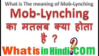 Mob Lynching का मतलब क्या होता है  What is the meaning of Mobile Lynching in Hindi  MobLynching [upl. by Shumway]