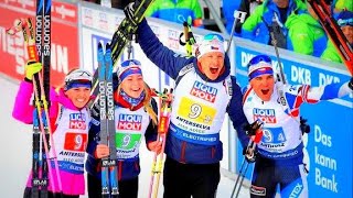 Biatlon MS 2020 Itálie Celý závod smíšených štafet i s květinovým ceremoniálem  Češi na 3 místě [upl. by Aiouqes]