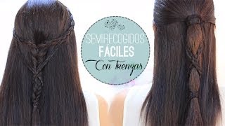 PEINADOS CON TRENZAS FÁCILES  SEMIRECOGIDOS [upl. by Acire845]