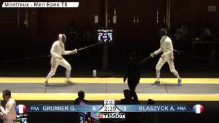 Montreux 2015 ME European Championship T08 02 yellow Grumier G FRA vs Blaszyck A FRA [upl. by Afatsum]