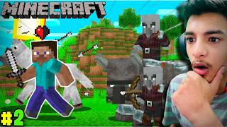 I Survived a PILLAGER RAID in Minecraft  minecarft 02  minecraft shorts gaming [upl. by Arabella]