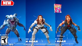 Black Widow Fortnite doing all BuiltIn Meme Emotes and Funny Dances シ [upl. by Zoes702]