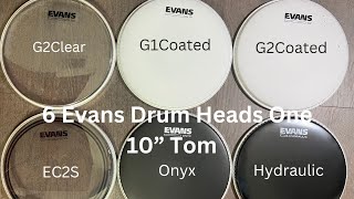 Need New Heads 6 Different Evans Drum Heads on A 10” Yamaha Recording Custom Tom Review and Demo [upl. by Nerrak]