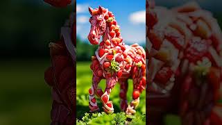 How to make fruit horse  How to make a horse cart  Making horse  How to make horse carriage [upl. by Eyma]