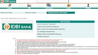 How to add beneficiary in IDBI Bank Netbanking [upl. by Eibber]