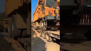 Dumper loading on long trailer heavymachinery ytshort [upl. by Suanne821]