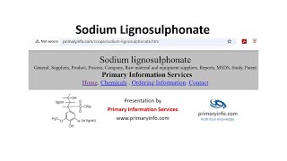 Sodium Lignosulphonate  Trade Technology Project Information [upl. by Aner]