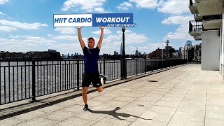 HIIT Cardio Workout for Beginners No pushups no planks [upl. by Tyra]